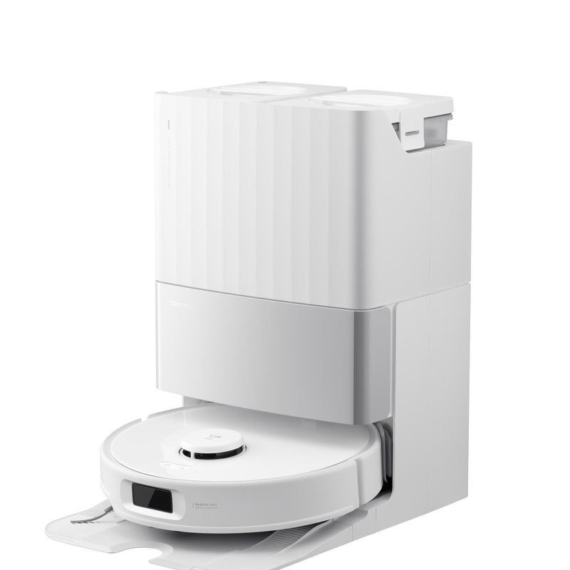 Roborock Qrevo Edge 5V1 QRES02-00, balts, robotizēts putekļsūcējs ar mitro un sauso uzkopšanu, 18 500 Pa, LiDAR, 5200 mAh, FlexiArm, automātisku putekļu iztukšošanu un mopu mazgāšanu