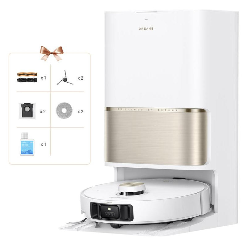 Dreame L50s Pro Ultra robotizētais putekļsūcējs ar mitro uzkopšanu, 30 000 Pa, AI navigāciju, automātisko dokstaciju, 100 °C mopu mazgāšanu, 5200 mAh, balts