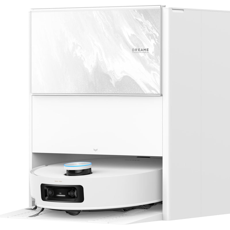 Dreame Aqua10 Ultra Track Complete robotizētais putekļsūcējs, 25 000 Pa, sausā un mitrā uzkopšana, TrackSync, LiDAR, AI šķēršļu noteikšana, automātiskā dokstacija, 6400 mAh, balts