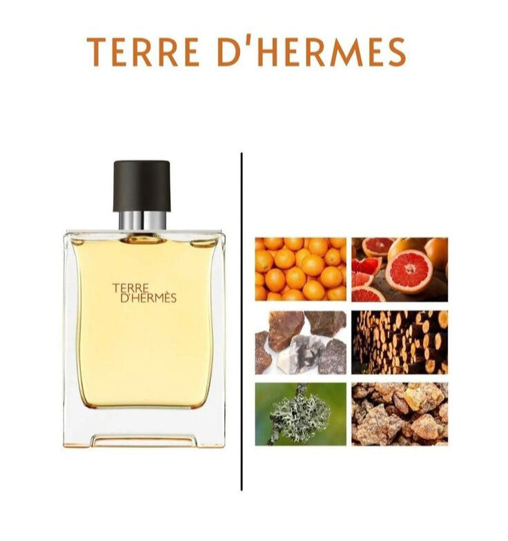 Hermès Terre d’Hermès EDT 50ml – elegants vīriešu aromāts ar citrusaugļu un koksnes notīm.