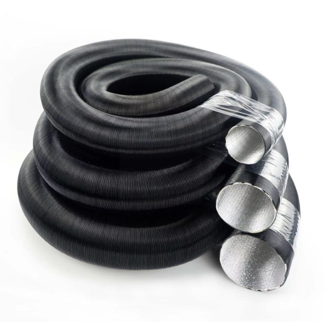 300cm Siltā gaisa caurule 60mm dīzeļa krāsniņām 2kW, melna (Vevor un līdzīgiem dīzeļsildītājiem)