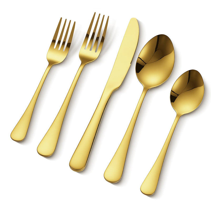 VEVOR 100 gab. galda piederumu komplekts - nerūsējošais tērauds, paredzēts 20 personām