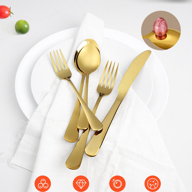 VEVOR 100 gab. galda piederumu komplekts - nerūsējošais tērauds, paredzēts 20 personām