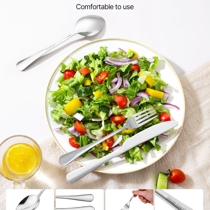 VEVOR 30 daļīgs galda piederumu komplekts, nerūsējošā tērauda galda piederumi 6 personām