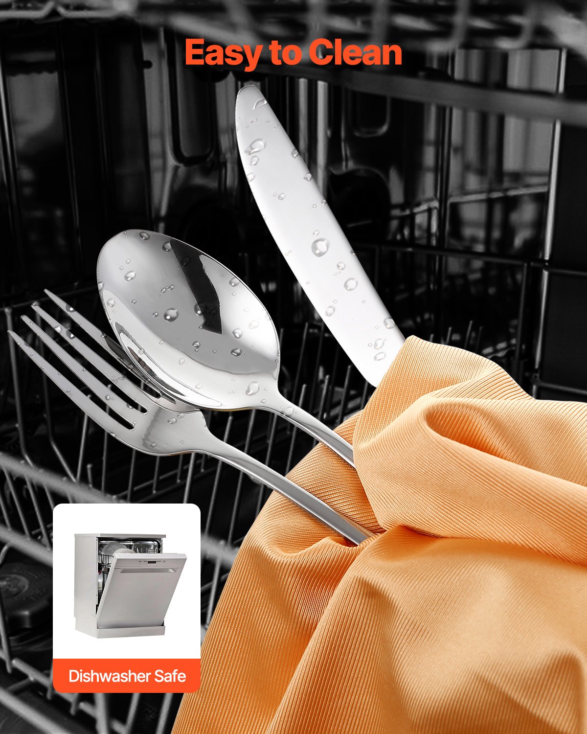 VEVOR 30-Piece Cutlery Set for 6 People, Stainless Steel