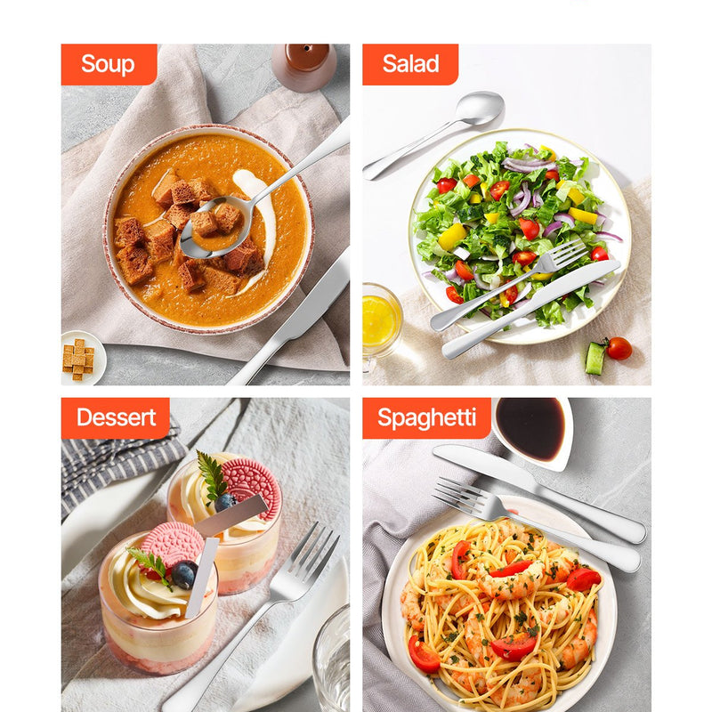 VEVOR 30 daļīgs galda piederumu komplekts, nerūsējošā tērauda galda piederumi 6 personām