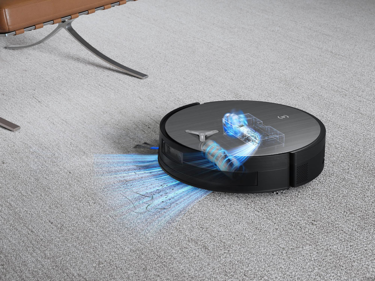 ECOVACS DEEBOT X11 PRO OMNI, черный роботизированный пылесос с функцией влажной и сухой уборки, 19 500 Па, OZMO ROLLER 2.0, dToF LiDAR, AIVI 3D, 6400 мА·ч и функция автоматической промывки швабры