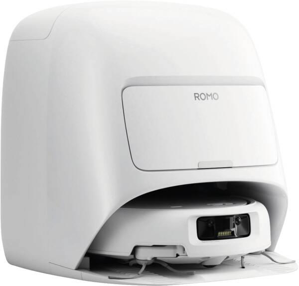 DJI ROMO S CP.CR.00000053, balts robotizēts putekļsūcējs ar sauso un mitro uzkopšanu, 25 000 Pa, 5000 mAh, LiDAR navigāciju, automātisku mopu mazgāšanu un 4 l ūdens tvertni