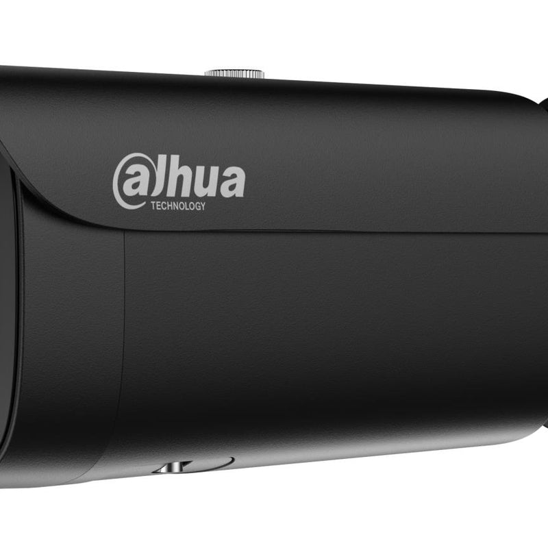 Dahua 4 MP āra bullet IP kamera, 2,7–12 mm, 115–47°, motorizēta tālummaiņa, Smart Dual Light, IR un silti balta gaisma, WizMind, SMD, cilvēku un transportlīdzekļu noteikšana, cilvēku skaitīšana, mikrofons, microSD līdz 1 TB, ePoE, IP67, IK10, melna