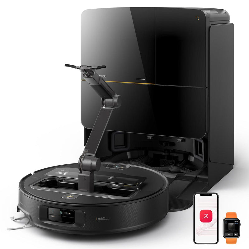 Roborock Saros Z70 SZ7052-00, melns, robotizēts putekļsūcējs ar OmniGrip robotizēto roku, 22 000 Pa, D-ToF LiDAR, 6400 mAh, mitro un sauso uzkopšanu, 10-in-1 dokstaciju