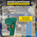 Tērauda taisnā cauruļu atslēga 1200 mm, regulējama, 110 mm žokļa atvērums, augsta cietība un nodilumizturība, santehnikas darbiem