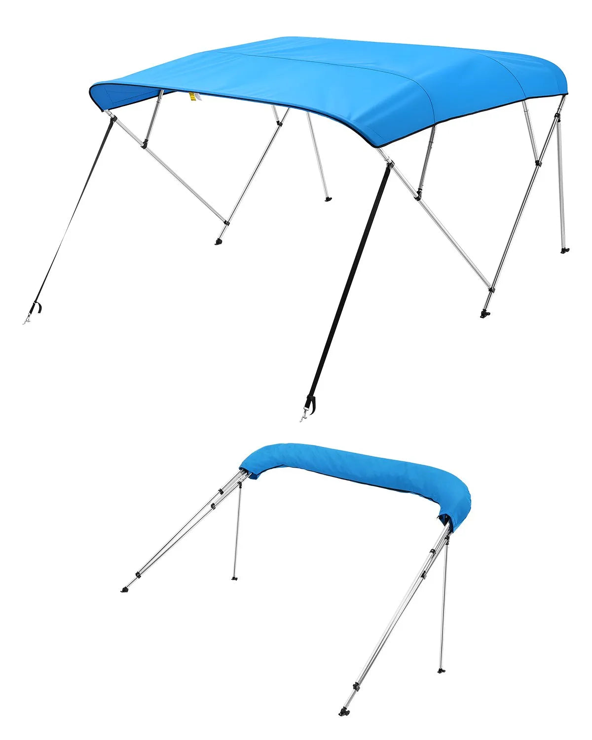 4 Bow Boat Bimini Top 244 × (185–198) × 137 cm, Ocean Blue