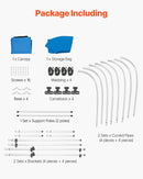 4 stieņu laivas bimini jumts 244 × (185–198) × 137 cm, okeāna zils