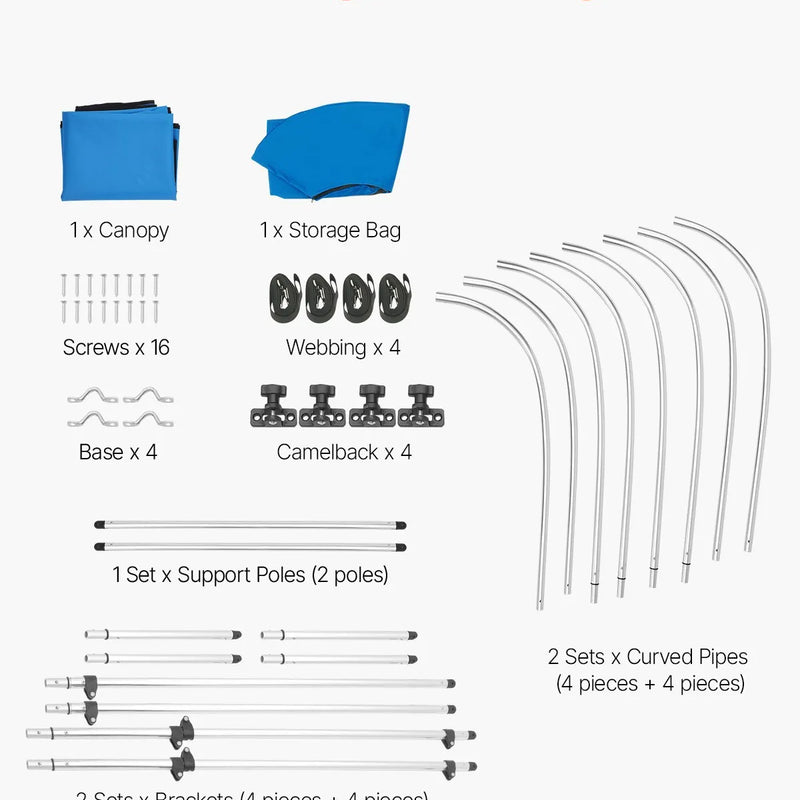4 локу лаивас бимини джумтиньш 244 см x (216-229 см) x 137 см, без парегов, зилс