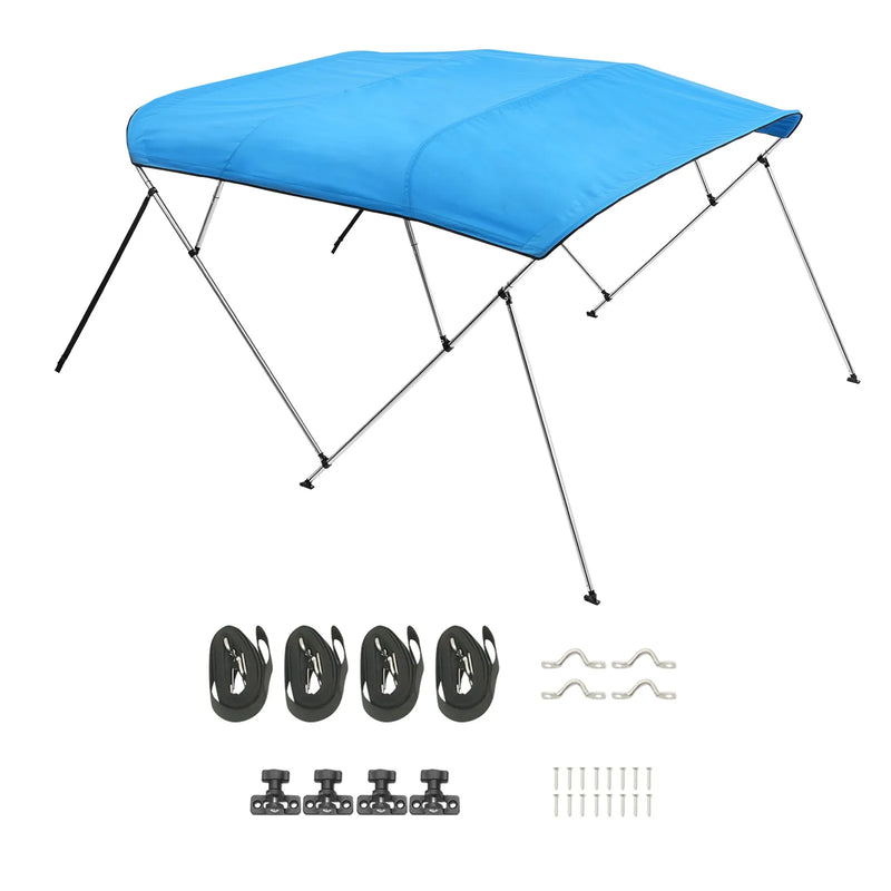 4 loku laivas Bimini jumtiņš 244 cm x (216–229 cm) x 137 cm, nojumes pārsegs, zils