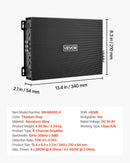 VEVOR automašīnas audio pastiprinātājs, 4 kanālu tiltojams auto pastiprinātājs, daudzkanālu Class AB stereo pastiprinātājs ar maksimālo jaudu 4 × 200 W pie 4 Ω / 4 × 400 W pie 2 Ω, augstas jaudas pastiprinātājs SUV, pikapiem un bezceļu transportlīdzekļiem - ZEMLETES.LV