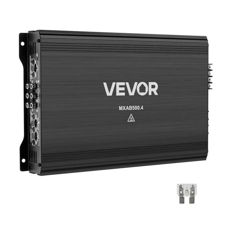 VEVOR automašīnas audio pastiprinātājs, 4 kanālu tiltojams auto pastiprinātājs, daudzkanālu Class AB stereo pastiprinātājs ar maksimālo jaudu 4 × 250 W pie 4 Ω / 4 × 500 W pie 2 Ω, augstas jaudas pastiprinātājs SUV, pikapiem un bezceļu transportlīdzekļiem - ZEMLETES.LV