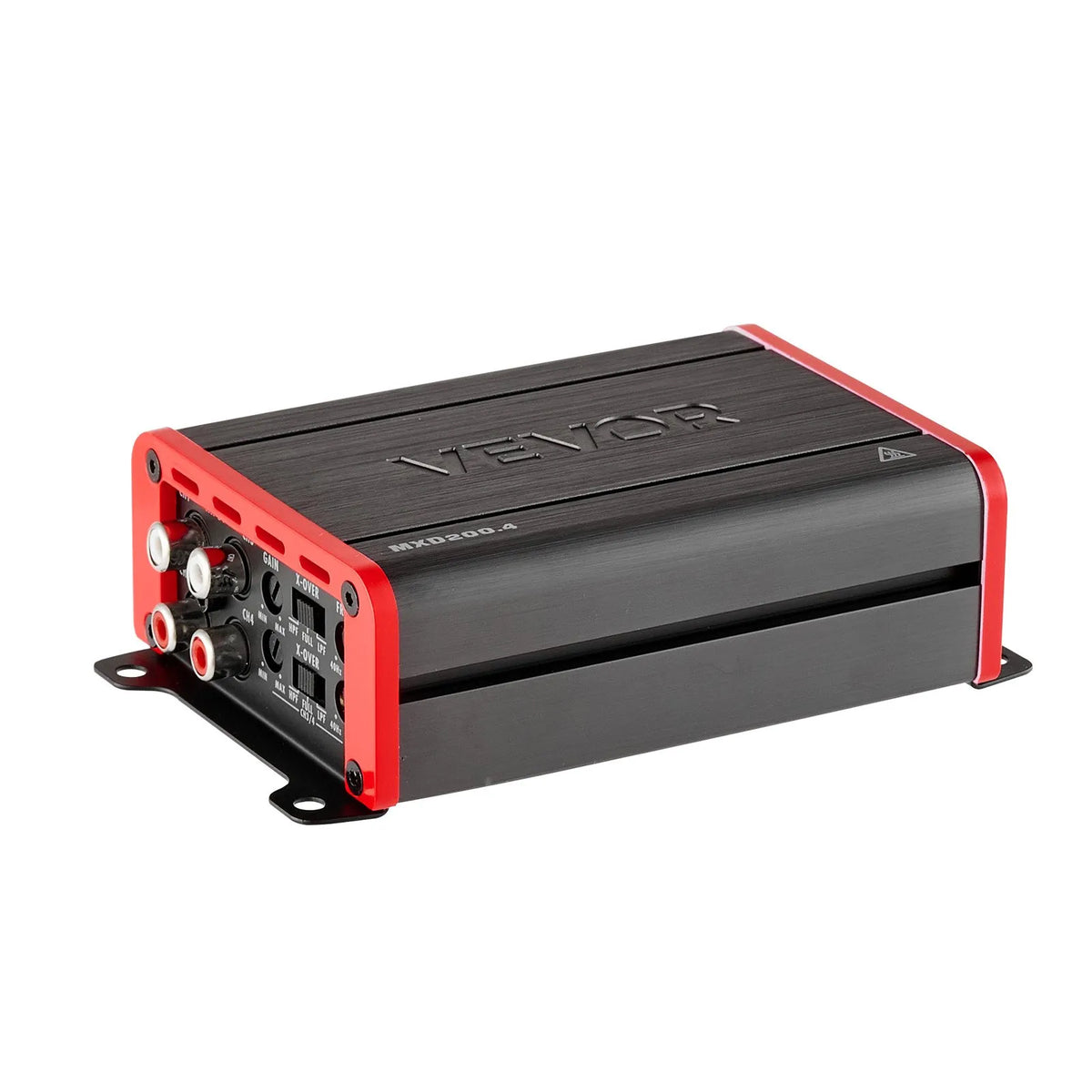 VEVOR automašīnas audio pastiprinātājs, 4 kanālu tiltojams auto pastiprinātājs, daudzkanālu Class D stereo pastiprinātājs ar maksimālo jaudu 4 × 120 W pie 4 Ω / 4 × 200 W pie 2 Ω, augstas jaudas pastiprinātājs SUV, pikapiem un bezceļu transportlīdzekļiem - ZEMLETES.LV