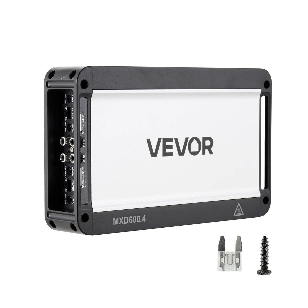 VEVOR 4 kanālu automašīnas audio pastiprinātājs, tiltojams daudzkanālu Class D stereo pastiprinātājs ar maksimālo jaudu 4 × 420 W pie 4 Ω / 4 × 600 W pie 2 Ω, augstas jaudas auto pastiprinātājs SUV, pikapiem un bezceļu transportlīdzekļiem - ZEMLETES.LV