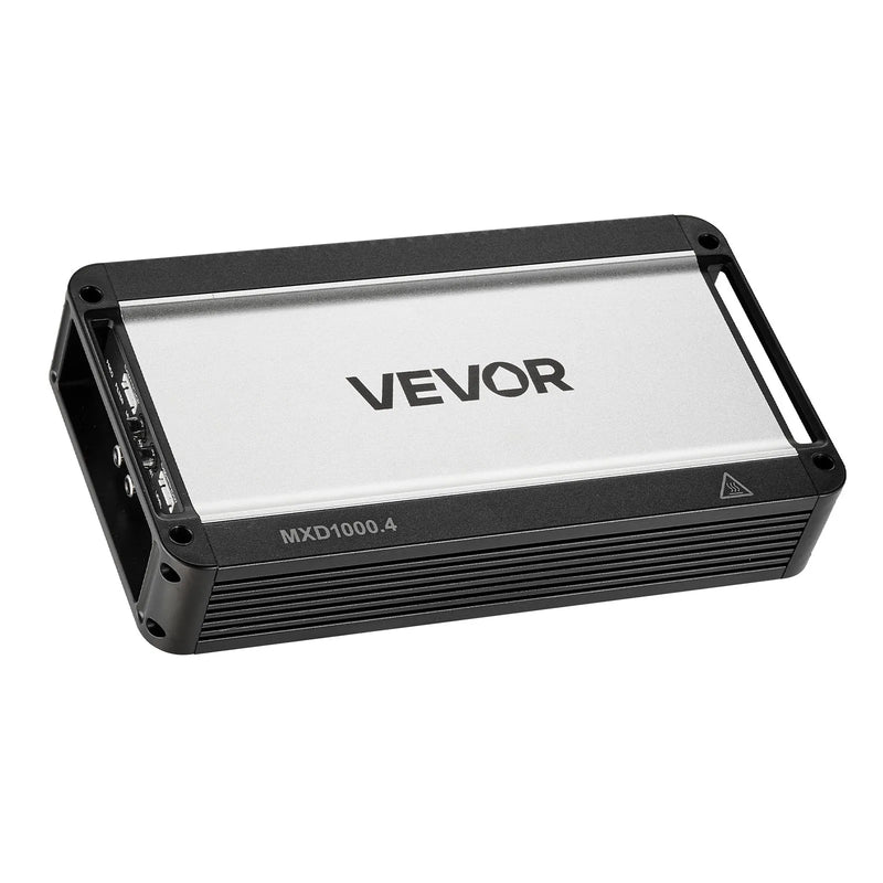 VEVOR automašīnas audio pastiprinātājs, 4 kanālu tiltojams auto pastiprinātājs, daudzkanālu Class D stereo pastiprinātājs ar maksimālo jaudu 4 × 500 W pie 4 Ω / 4 × 1000 W pie 2 Ω, augstas jaudas pastiprinātājs SUV, pikapiem un bezceļu transportlīdzekļiem - ZEMLETES.LV