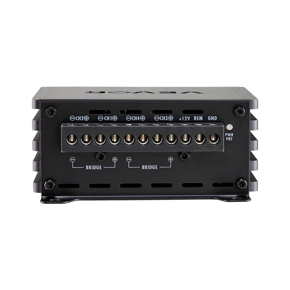 VEVOR automašīnas audio pastiprinātājs, 4 kanālu tiltojams auto pastiprinātājs, daudzkanālu Class D stereo pastiprinātājs ar maksimālo jaudu 4 × 110 W pie 4 Ω / 4 × 160 W pie 2 Ω, augstas jaudas pastiprinātājs SUV, pikapiem un bezceļu transportlīdzekļiem - ZEMLETES.LV