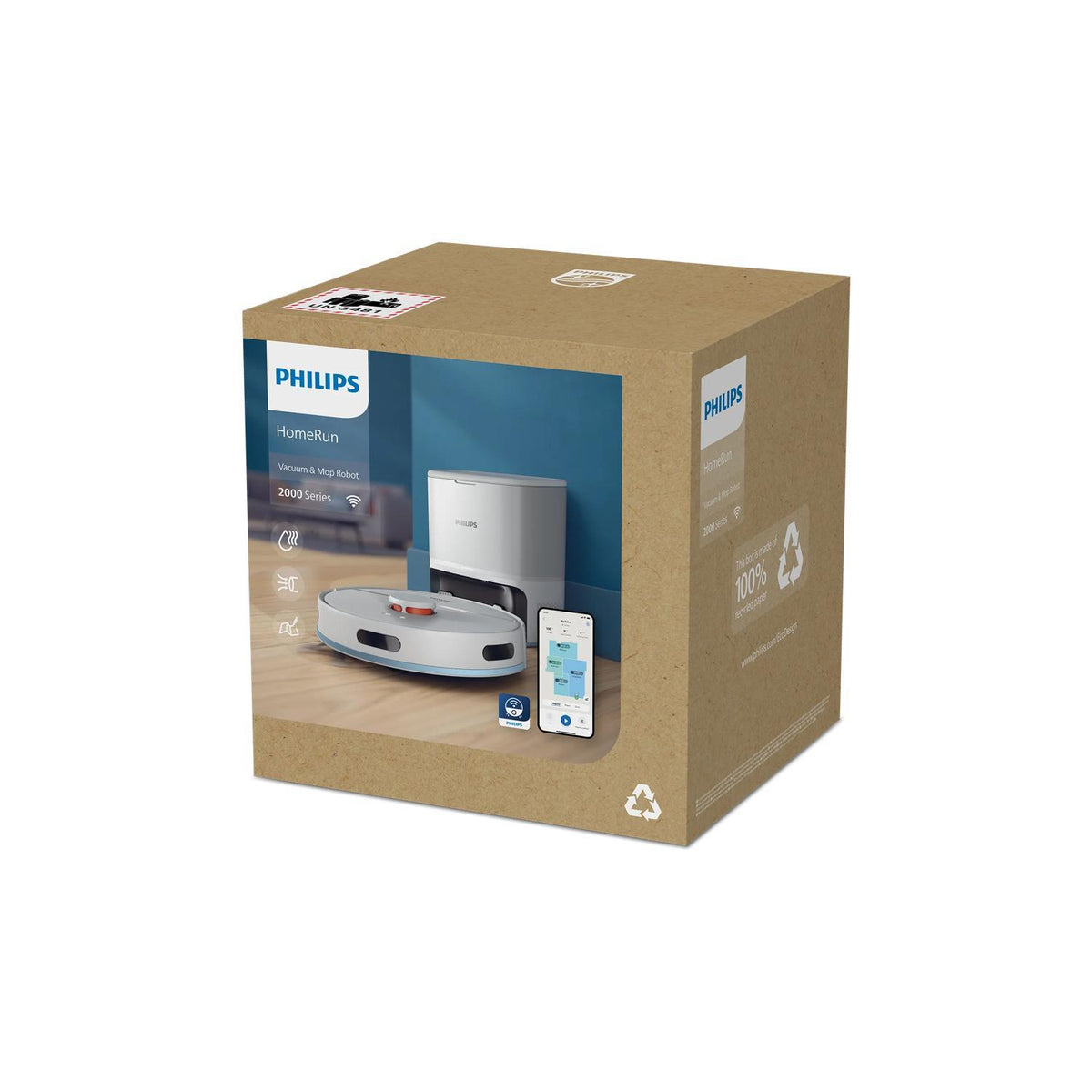 Philips 2000-seeria XU2100/15, tumesinine, robotpuhasti kuiva ja märja puhastusega, 6000 Pa, LDS-navigatsioon, 2600 mAh, automaatne tolmukogumi tühjendamine, Philips HomeRun