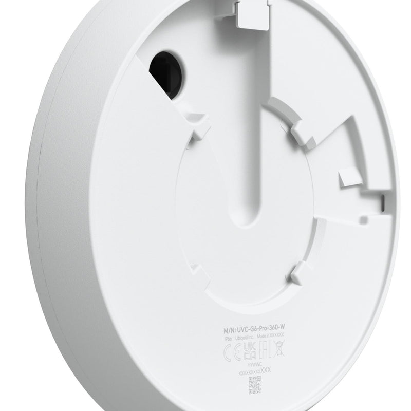 Ubiquiti G6 Pro 360 12 MP panorāmas IP kamera, 180° skata leņķis, digitālā PTZ, viedais IR līdz 15 m, cilvēku, transportlīdzekļu un dzīvnieku noteikšana, divvirzienu audio, microSD, PoE+, IP66, IK10, balta
