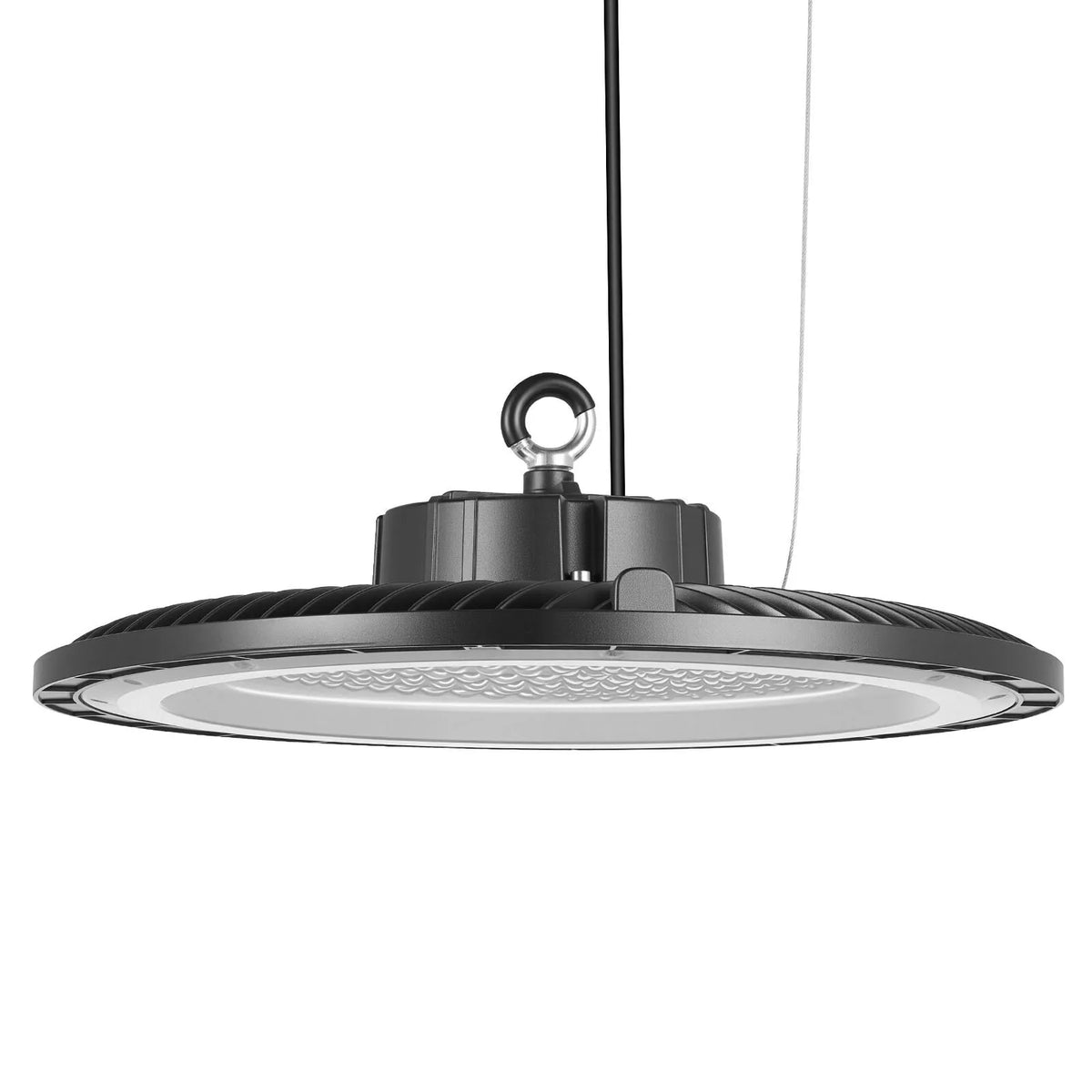 VEVOR LED industriālie augstgriestu gaismekļi 20 gab. 150 W, 5000 K, 21000 lm, IP65, 100–277 V, UFO tipa noliktavām, darbnīcām, rūpnīcām, sporta zālēm un garāžām, melni - ZEMLETES.LV