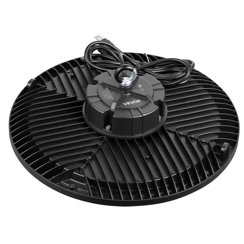VEVOR LED industriālie augstgriestu gaismekļi 20 gab. 150 W, 5000 K, 21000 lm, IP65, 100–277 V, UFO tipa noliktavām, darbnīcām, rūpnīcām, sporta zālēm un garāžām, melni - ZEMLETES.LV