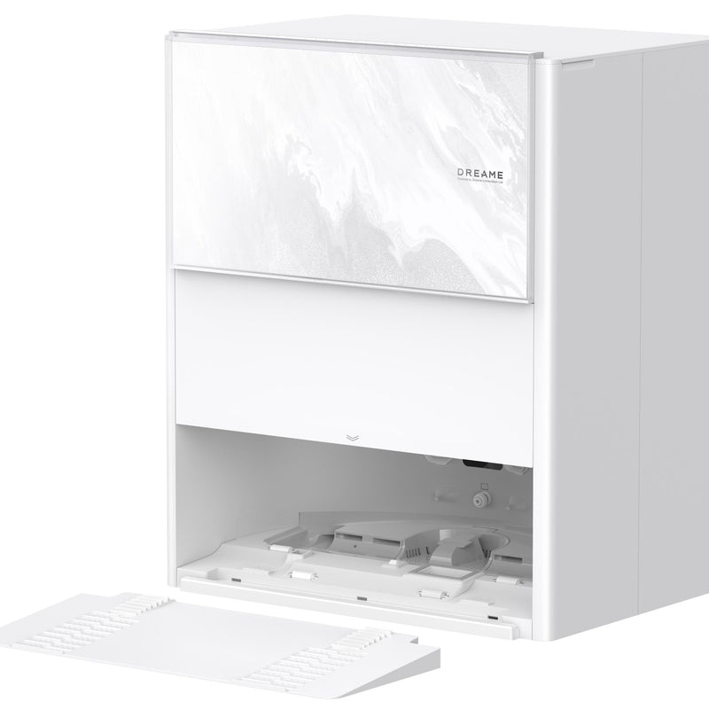 Dreame Aqua10 Ultra Track Complete robotizētais putekļsūcējs, 25 000 Pa, sausā un mitrā uzkopšana, TrackSync, LiDAR, AI šķēršļu noteikšana, automātiskā dokstacija, 6400 mAh, balts