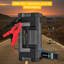 AVAPOW T8MAX 12V automašīnu, laivu, traktoru starteris (Booster) ar 6000A starta jaudu