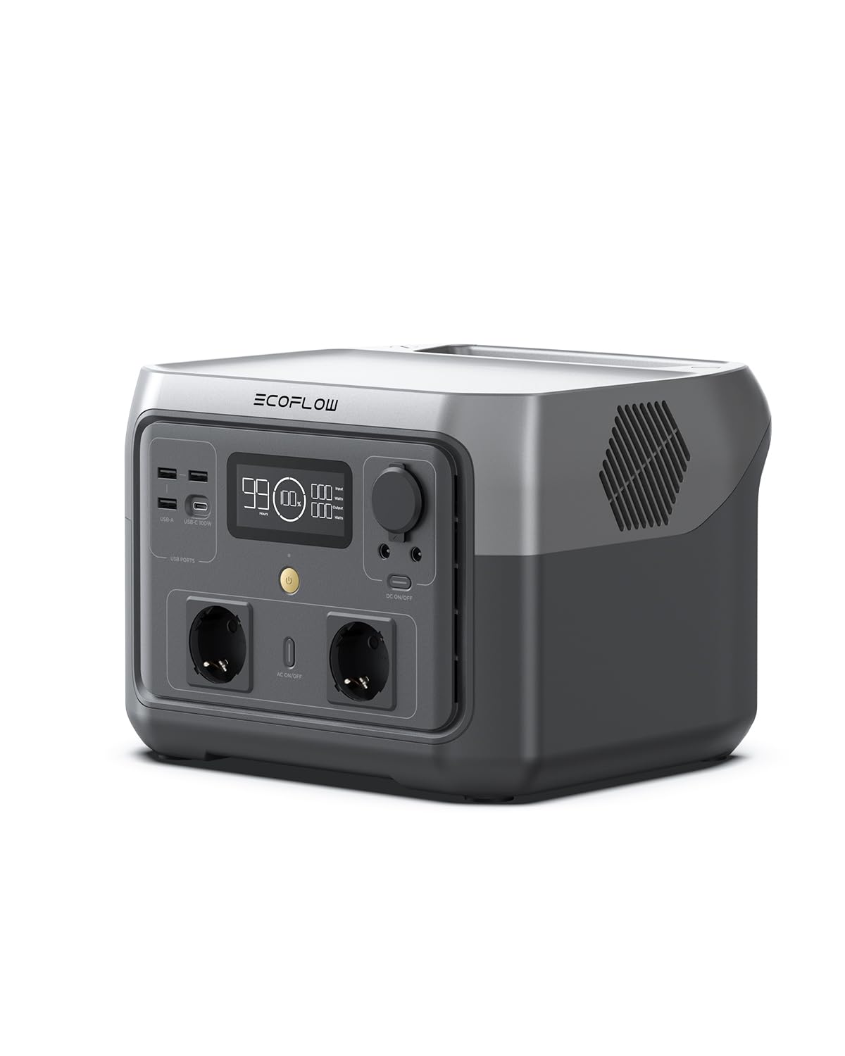 EcoFlow RIVER 2 Max 512 Wh / 1000 W uzlādes stacija – LiFePO₄, uzlāde 1 h