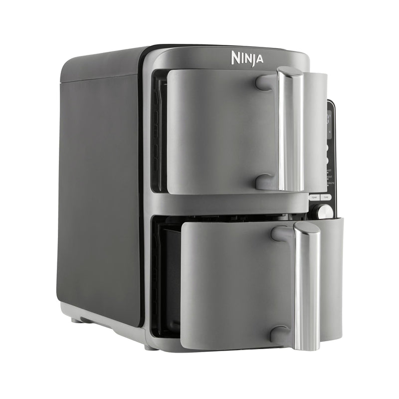 Ninja Double Stack XL SL400EU, 9,5 l karstā gaisa friteris, 2470 W, 2 vertikālas atvilktnes, 6 gatavošanas funkcijas, SYNC un MATCH, pelēks