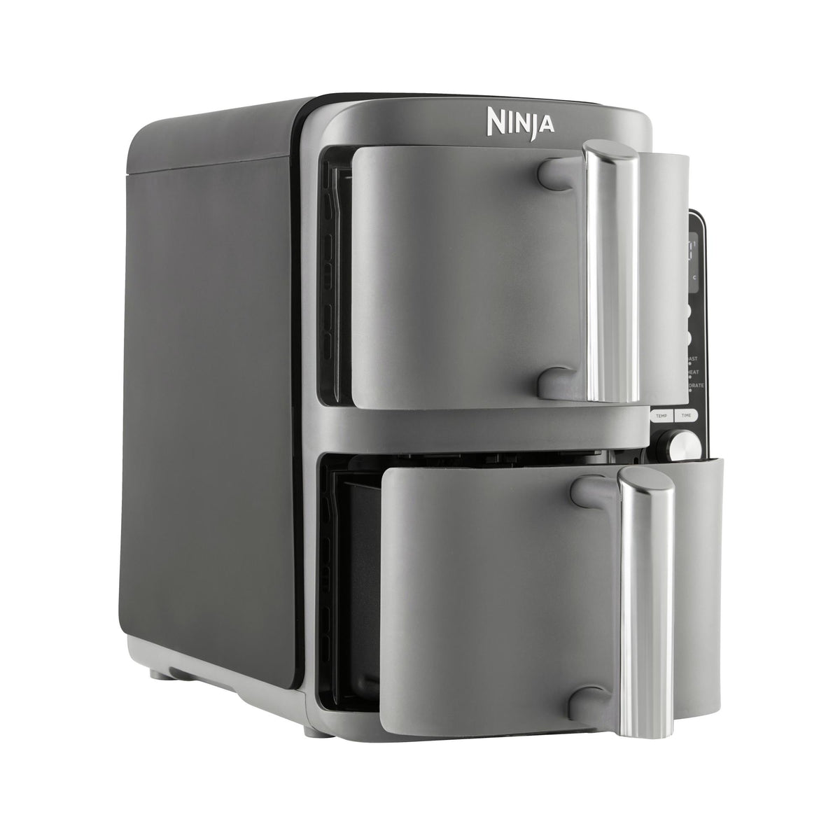 Ninja Double Stack XL SL400EU, 9,5 l karstā gaisa friteris, 2470 W, 2 vertikālas atvilktnes, 6 gatavošanas funkcijas, SYNC un MATCH, pelēks