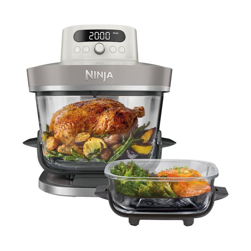 Ninja CRISPi PRO AS101EULG, 2050 W, 7-in-1 glass hot air fryer, 5.7 l and 2.3 l CleanCrisp baskets, 7 programmes, PFAS-free, dishwasher-safe baskets