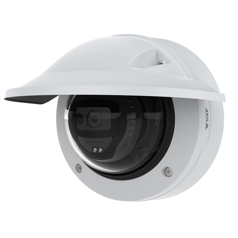 AXIS M3215-LVE 2 MP kupolveida IP kamera, 2,8–6 mm, 101° skata leņķis, Lightfinder, Forensic WDR, OptimizedIR līdz 20 m, H.264/H.265, AI analītika, mikrofons, microSD, PoE, IP66, IK10, balta