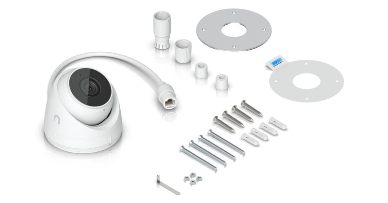 Ubiquiti UniFi G5 Turret Ultra 4MP 2K IP kamera, 30m IR, 102,4°, PoE, AI, mikrofons, IP66, IK04, balta