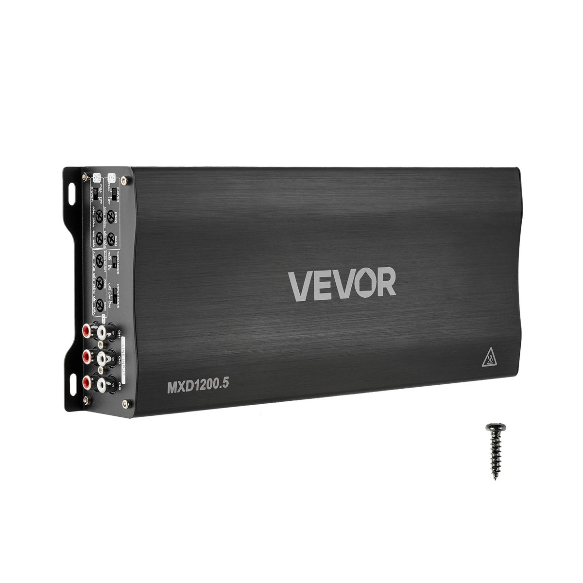 VEVOR 5 kanālu automašīnas audio pastiprinātājs, tiltojams daudzkanālu Class D stereo pastiprinātājs ar maksimālo jaudu 4 × 100 W pie 4 Ω / 4 × 200 W pie 2 Ω + 1 × 1000 W pie 2 Ω / 1 × 500 W pie 4 Ω, auto pastiprinātājs transportlīdzekļiem - ZEMLETES.LV