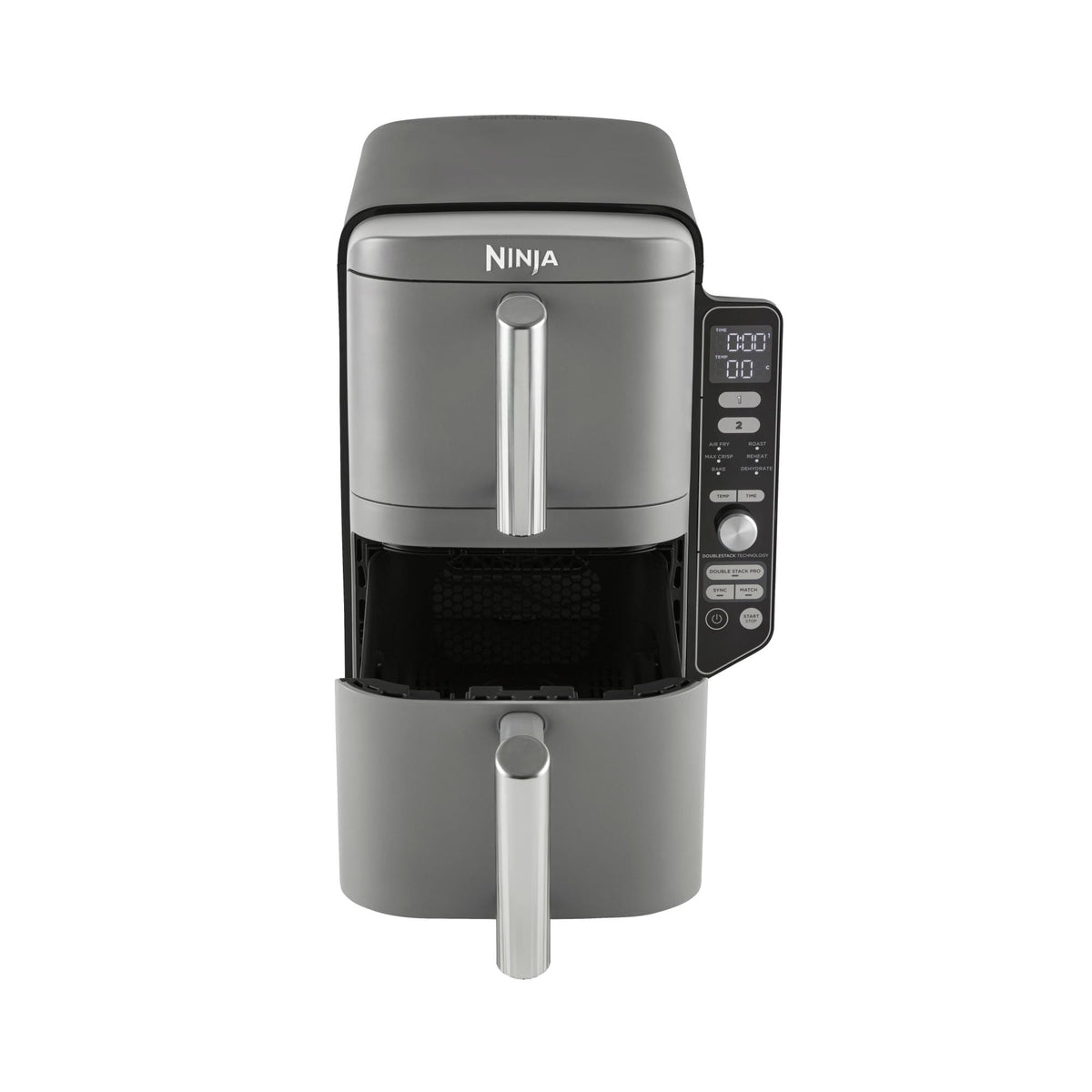 Ninja Double Stack XL SL400EU, 9,5 l karstā gaisa friteris, 2470 W, 2 vertikālas atvilktnes, 6 gatavošanas funkcijas, SYNC un MATCH, pelēks