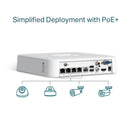 TP-Link VIGI NVR1104H-4P tīkla videoreģistrators, 4 kanāli, 4× PoE+, 53 W, līdz 8 MP, 4K HDMI