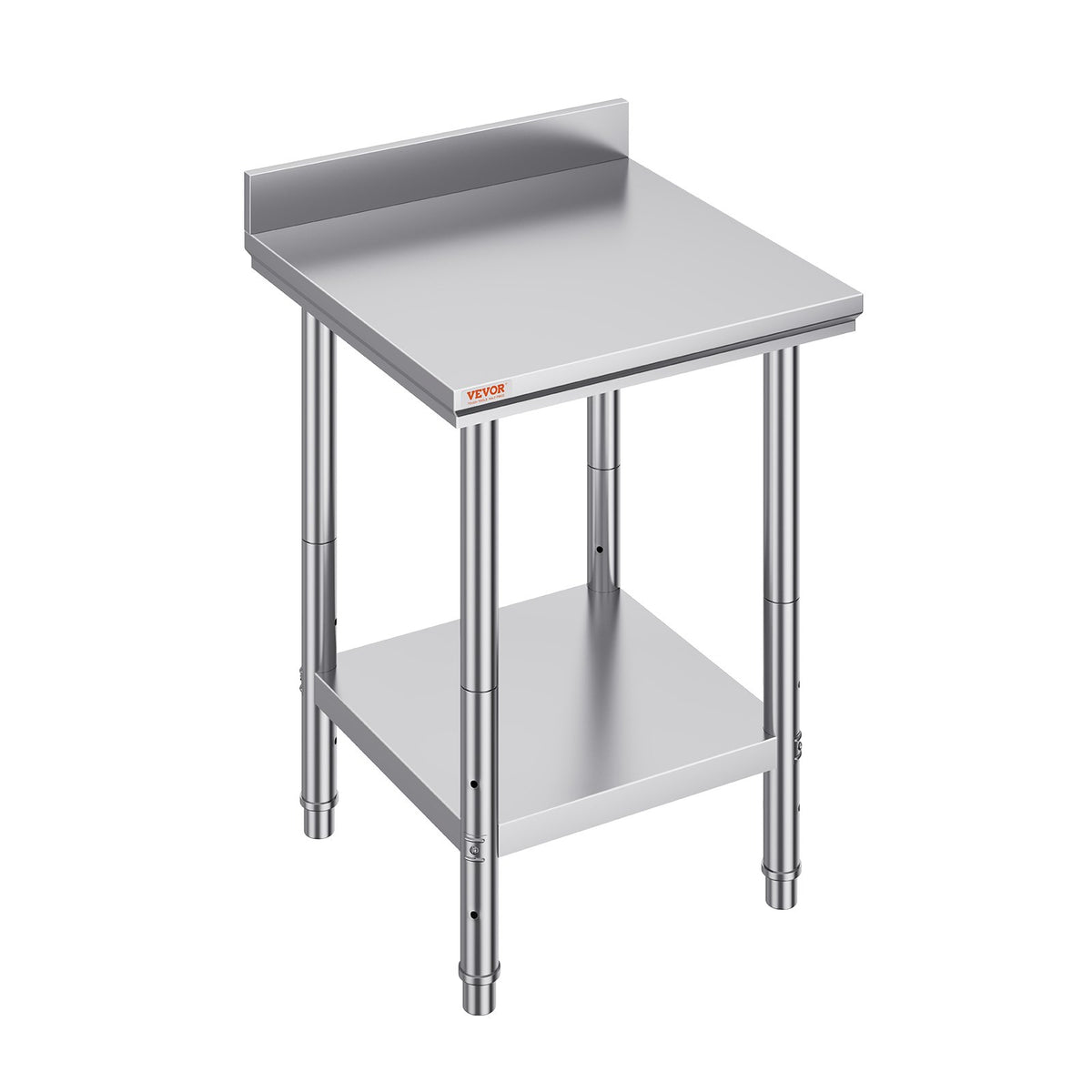 VEVOR Stainless Steel Work Table 60 × 60 × 88 cm with Lower Shelf, NSF, Commercial Kitchen