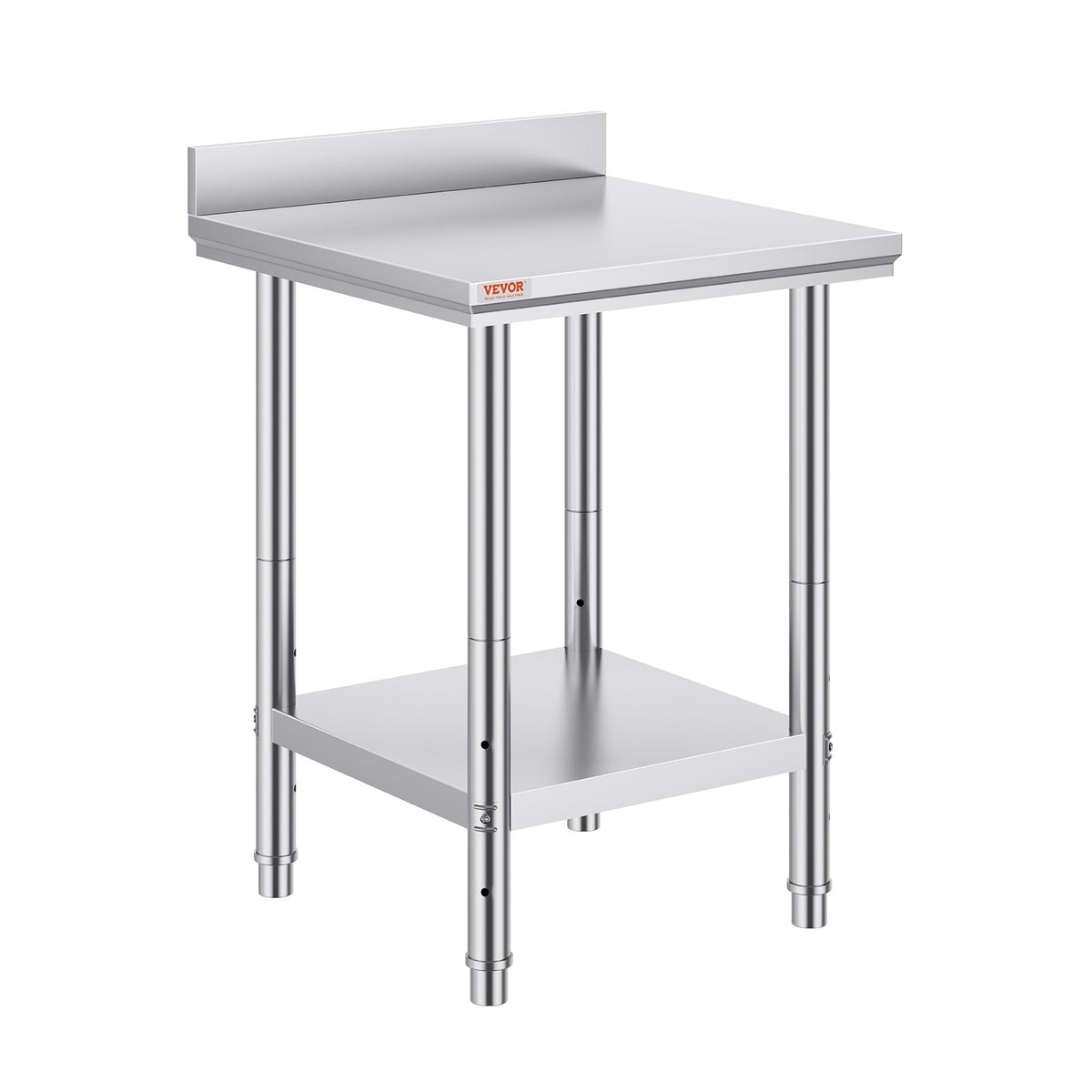VEVOR Stainless Steel Work Table 60 × 60 × 88 cm with Lower Shelf, NSF, Commercial Kitchen