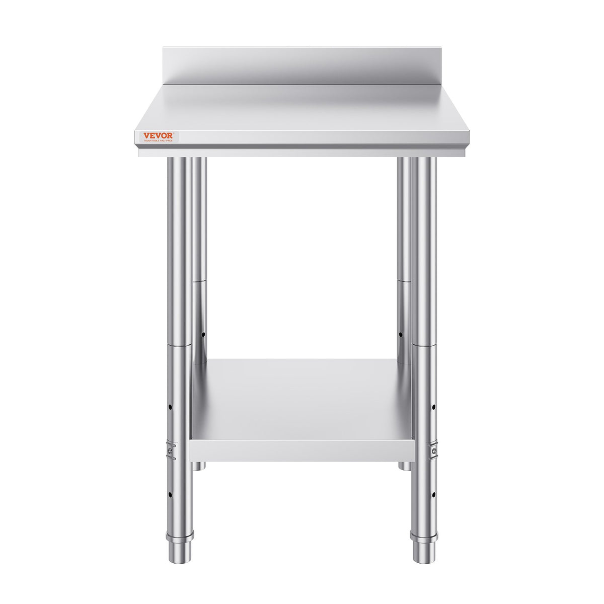 VEVOR Stainless Steel Work Table 60 × 60 × 88 cm with Lower Shelf, NSF, Commercial Kitchen