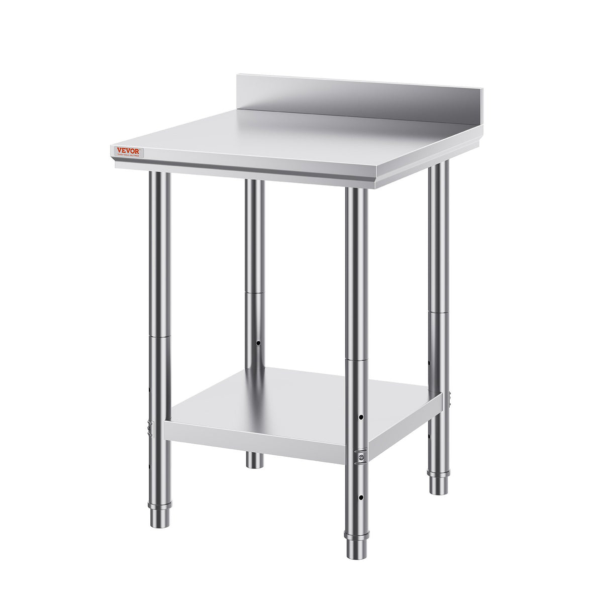 VEVOR Stainless Steel Work Table 60 × 60 × 88 cm with Lower Shelf, NSF, Commercial Kitchen