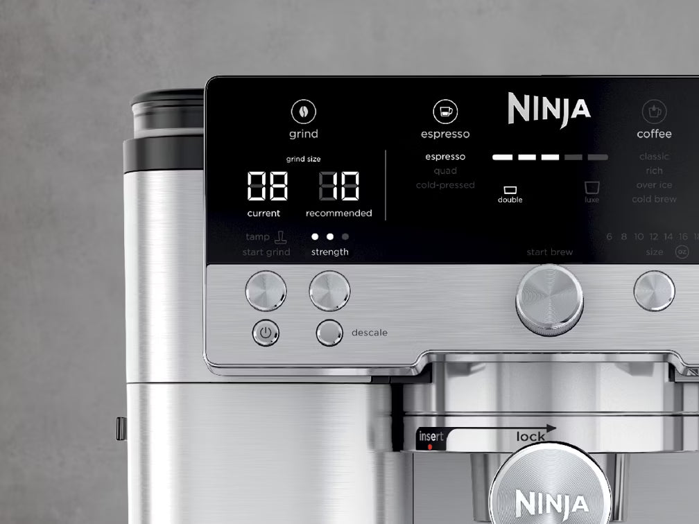 Ninja Luxe Café Premier Plus ES655EU, 3-in-1 espresso, filter and Cold Brew coffee machine with built-in grinder, 25 grind settings, Barista Assist, automatic milk frothing and integrated scales