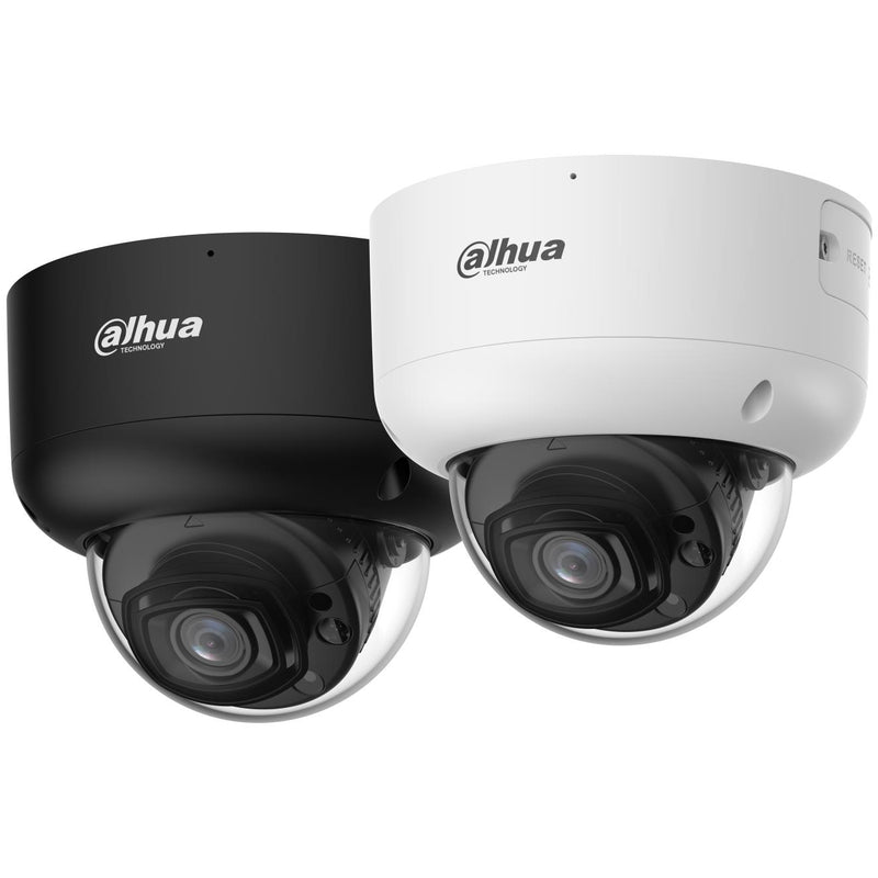 Dahua 6 MP āra kupolveida IP kamera, 2,8 mm, 109°, WizColor, Smart Dual Light, WDR 130 dB, WizMind, AcuPick, SMD 4.0, cilvēku un transportlīdzekļu noteikšana, 2 mikrofoni, skaļrunis, microSD līdz 1 TB, PoE+, IP67, IK10, melna