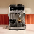 Ninja Luxe Café MINI Plus ES352EU pusautomātiskais espresso un filtra kafijas automāts ar integrētu dzirnaviņu un automātisku piena putošanu