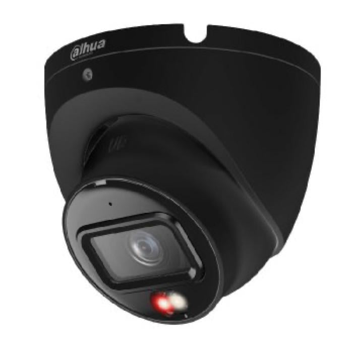 Dahua IPC-HDW1839T-A-IL 8 MP IP kamera, 2,8 mm, 110°, Smart Dual Light, IR un silti balta gaisma līdz 30 m, H.265, DWDR, cilvēku noteikšana, iebūvēts mikrofons, PoE, IP67, melna