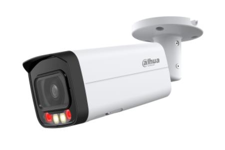 Dahua 4 MP āra bullet IP kamera, 3,6 mm, Smart Dual Light līdz 60 m, H.265, WDR, SMD Plus, cilvēku un transportlīdzekļu noteikšana, mikrofons, microSD līdz 256 GB, PoE/12 V, IP67, balta
