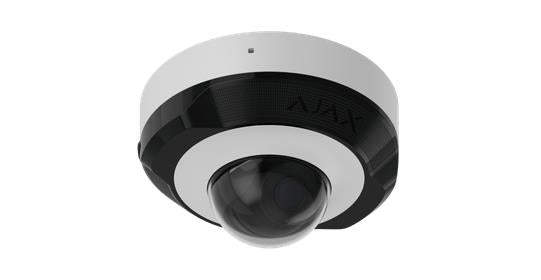 Ajax DomeCam Mini 8 MP kupolveida IP kamera, 2,8 mm, 3840 × 2160 px, 20 kadri/s, IR nakts redzamība līdz 15 m, WDR, mikrofons, microSD līdz 256 GB, PoE, IP65, balta